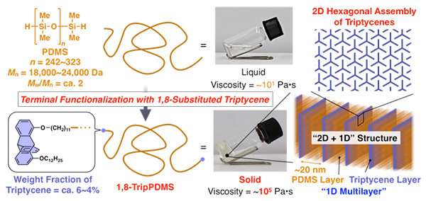 Self-assembling silicone-based polymers