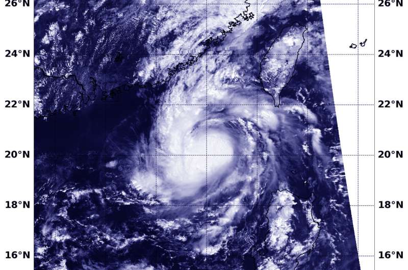 Tropical Storm Barijat appears disorganized to NASA-NOAA satellite
