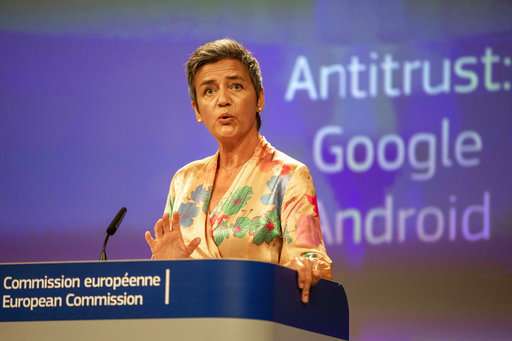 EU fines Google a record $5 billion over mobile practices