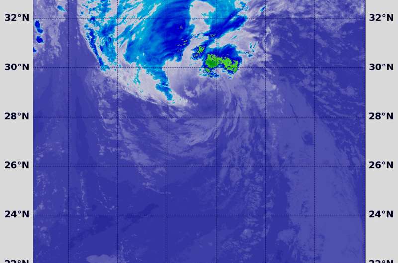 NASA-NOAA satellite find wind shear affecting Helene, Azores warnings up