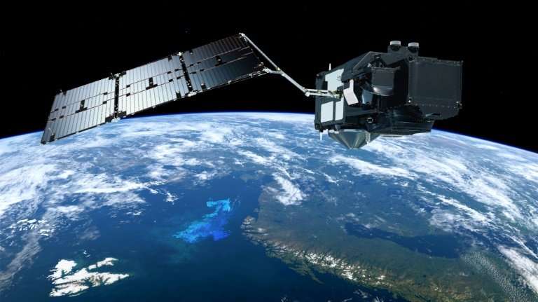 A composite of images of the Sentinel-3 satellite of the European Space Agency's Copernicus programme, which will monitor Earth'