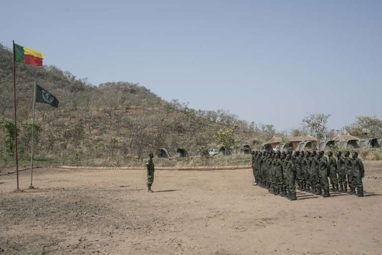 A graduation ceremony for rangers at the Pendjari National Park training facility near Tanguieta