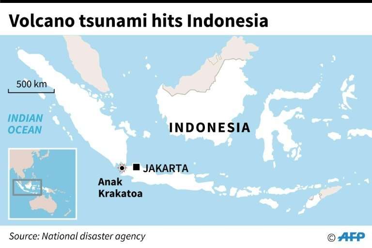 A map of Indonesia shows where the tsunami hit