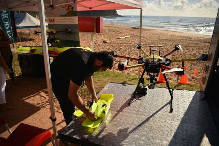 Australia is leading the use of the technology in surf lifesaving, with dozens of drones being trialled on beaches around the co