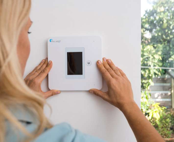 Automatic fall detector attaches to wall, no wearable needed