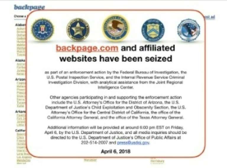 Backpage.com was shut down by the US authorities and two co-founders and top executives indicted for enabling prostitution and m