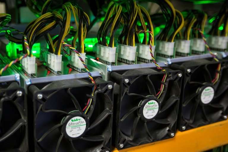 Bitcoin is mined at Bitfarms in Saint Hyacinthe, Quebec on March 19, 2018, a process which requires powerful computers that are 
