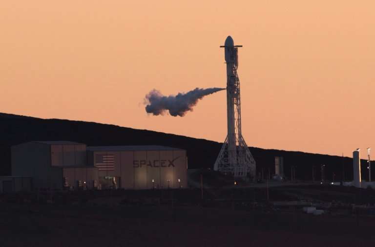 California-based SpaceX used a Falcon 9 rocket, an example of which is seen here, to blast off a four-ton military satellite for