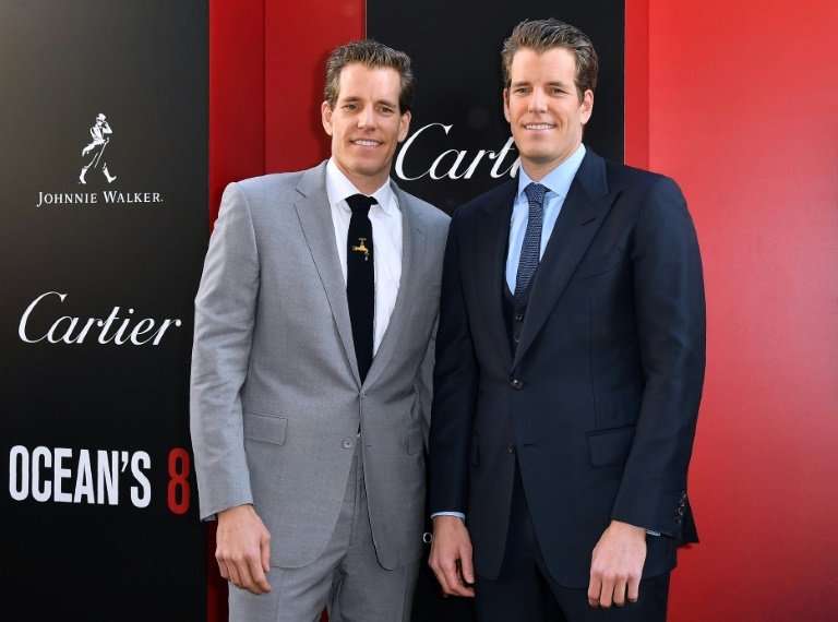 Cameron and Tyler Winklevoss, seen at the premiere of the film Ocean's 8 in New York, have been seeking to make bitcoin more pop