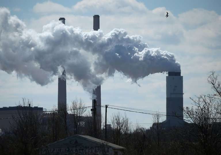 Emissions spew from the coal fired Brandon Shores Power Plant, on March 9, 2018 in Baltimore, Maryland