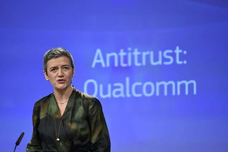 EU Competition Commissioner Margrethe Vestager announced the antitrust fine of 997 million euros ($1.2 billion)  against US chip