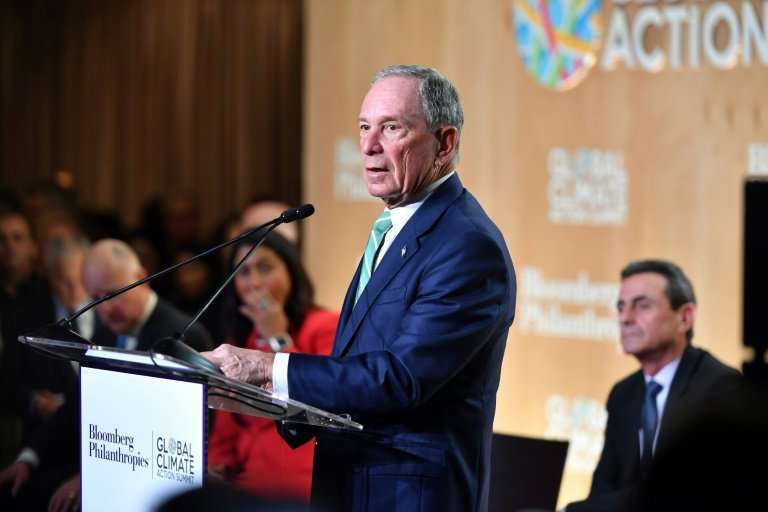 Former New York Mayor Michael Bloomberg speaks  at the Global Climate Action Summit in San Francisco, California