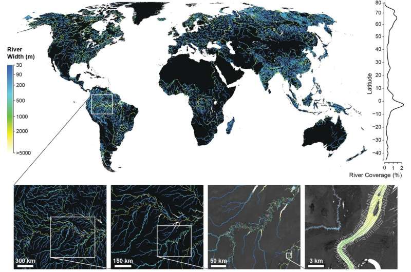 Global surface area of rivers and streams is 45 percent higher than previously thought
