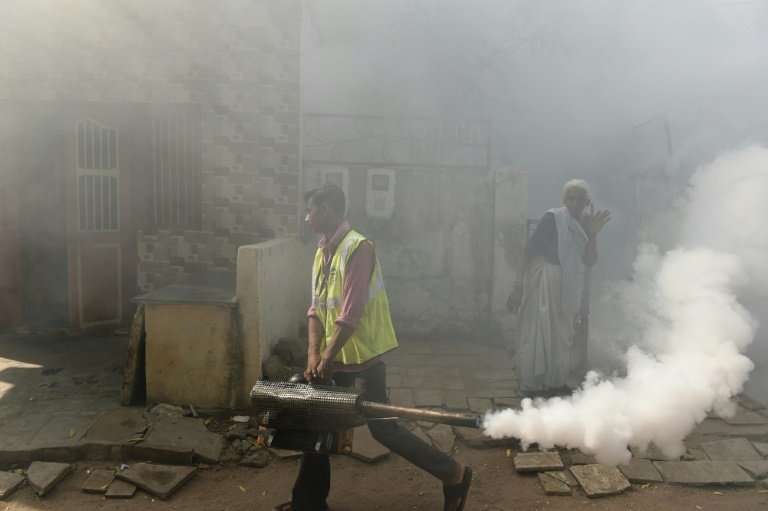 Gujarat has been fumigating public areas in an effort to kill the mosquitos that carry the diseases
