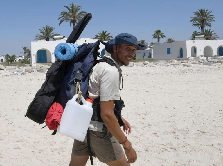 Houij hopes his two-month trek will help convince authorities, holidaymakers and average Tunisians that the sea should not be us