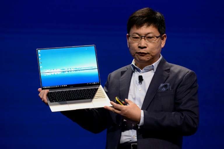 Huawei CEO  Richard Yu presents the MateBook X pro laptop