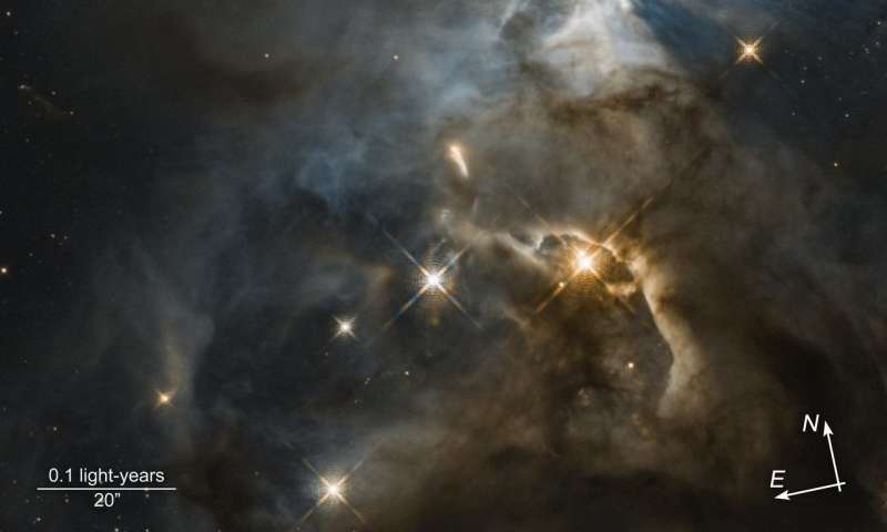 Hubble reveals a giant cosmic 'bat shadow'