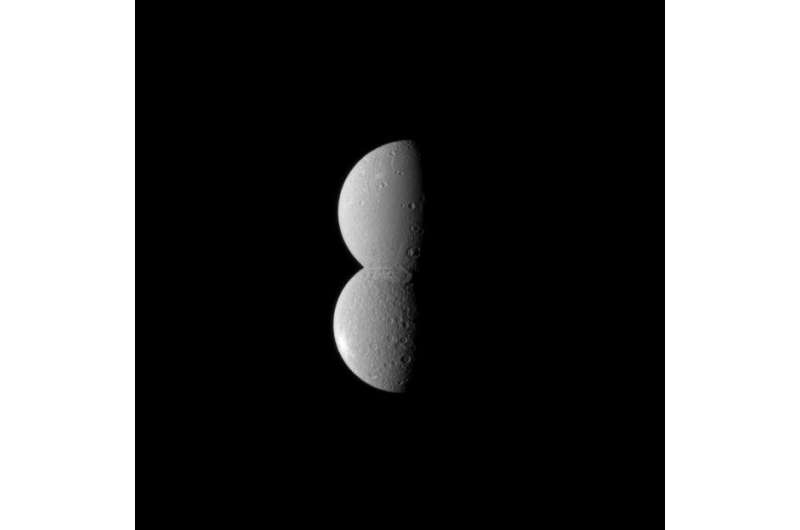 Image: Dione and Rhea appear as one