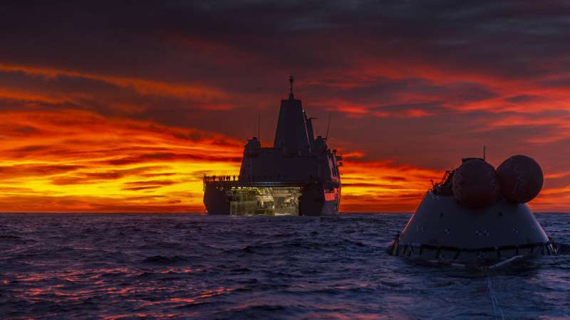 Image: Recovery of the test Orion capsule in the Pacific Ocean