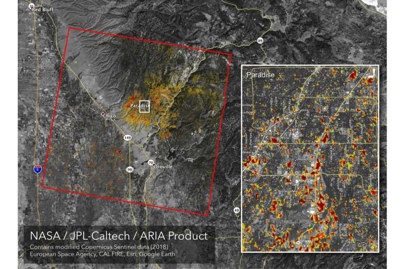 Image: Updated NASA damage map of Camp Fire from space