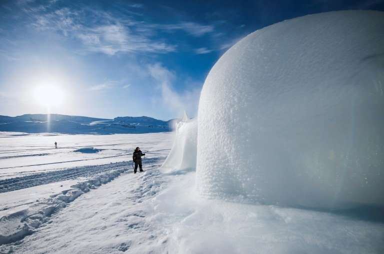 It took organisers a week to build the igloo in the Norwegian mountain village of Finse