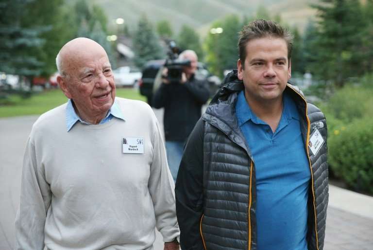 Lachlan Murdoch, who shares the title of executive chairman of 21st Century Fox with his father Rupert Murdoch (L), has said the