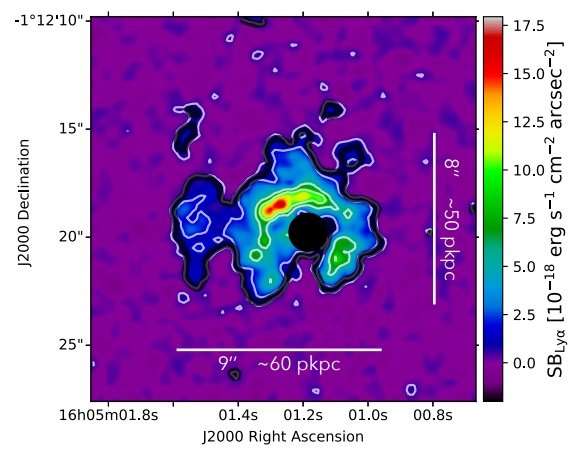 Lyman-alpha emission detected around quasar J1605-0112