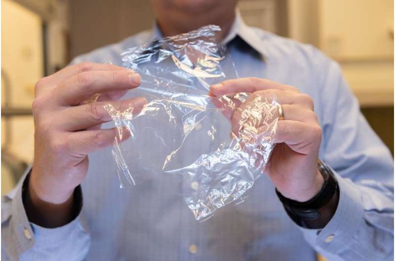 Material formed from crab shells and trees could replace flexible plastic packaging