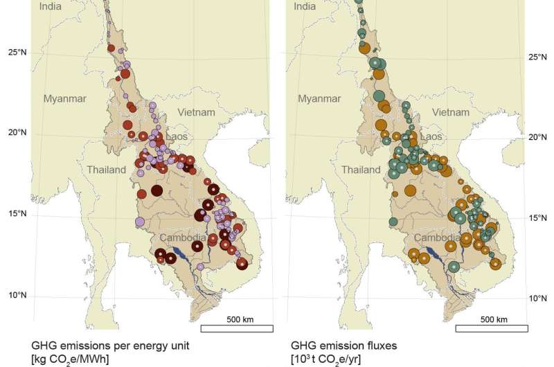 Mekong River Basin hydropower carbon emissions can exceed those of fossil fuel energy sources