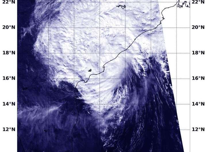 NASA catches India landfall of Tropical Depression Phethai