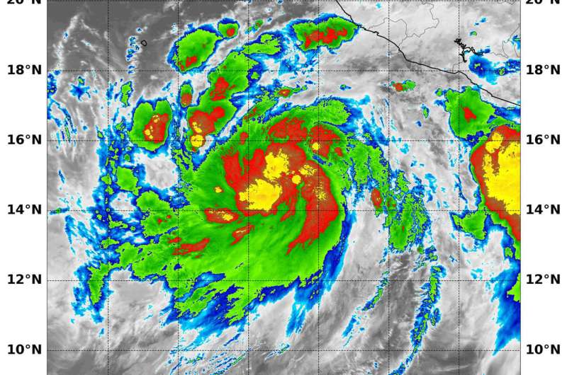 NASA data shows Tropical Storm John intensifying