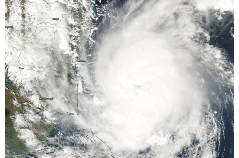 NASA finds a cloud-filled eye in Tropical Cyclone Gaja