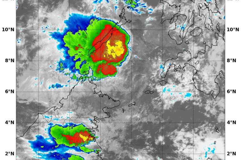 NASA finds strongest storms in weakening Tropical Cyclone Sanba