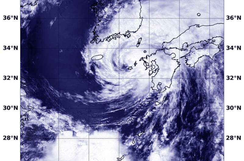 NASA finds Typhoon Prapiroon affecting Korean Peninsula, southern Japan