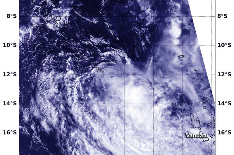 NASA identifies wind shear tearing apart Tropical Cyclone Liua