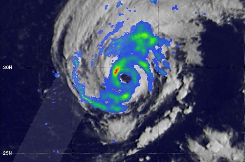 NASA/JAXA's GPM satellite examines upgraded Hurricane Leslie