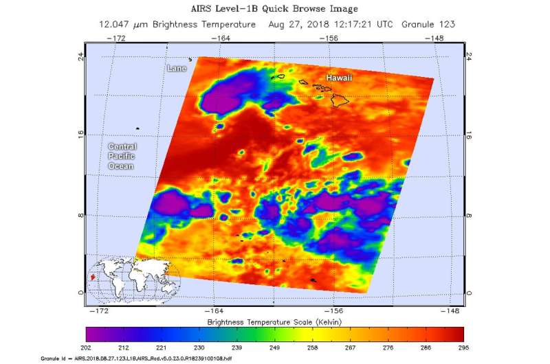 NASA looks at fluctuating strength of Tropical Storm Lane