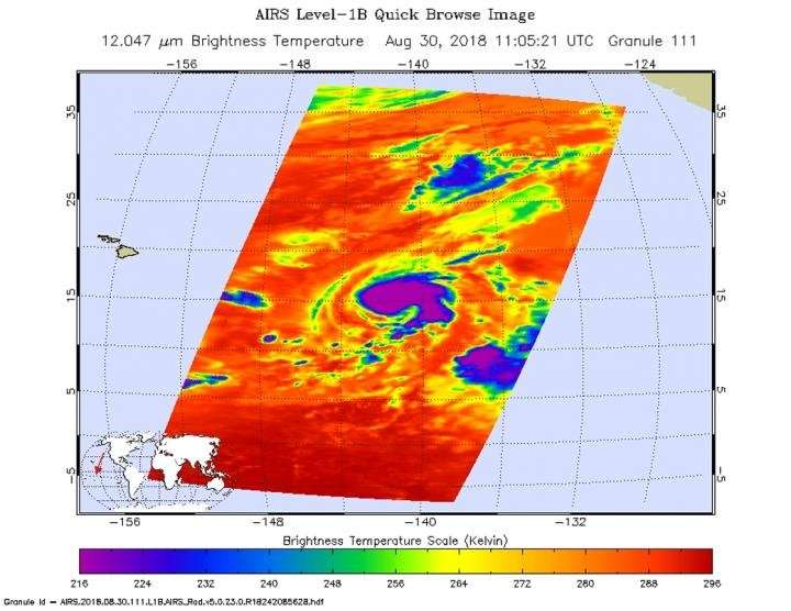 NASA sees Hurricane Miriam tracking over the open Central Pacific