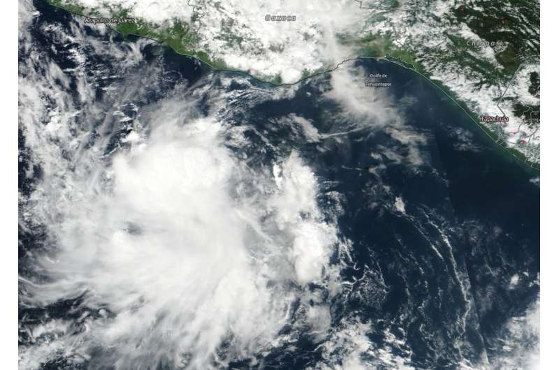 NASA sees tiny Tropical Storm Vincente near southwestern Mexico's coast