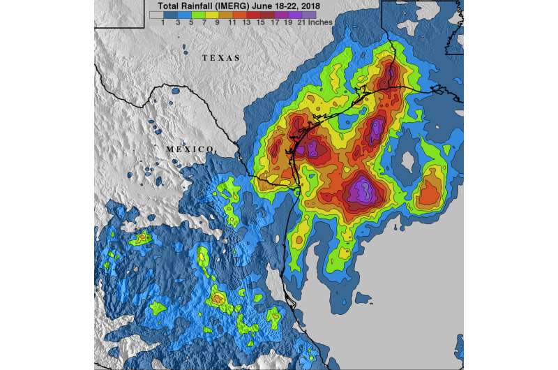 NASA's IMERG examines flooding in southern Texas from tropical disturbance