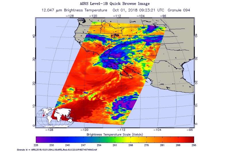 NASA's infrared vision reveals Rosa's extent into the US southwest