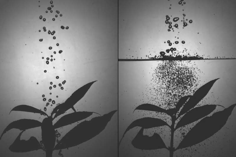 New approach makes sprayed droplets hit and stick to their targets