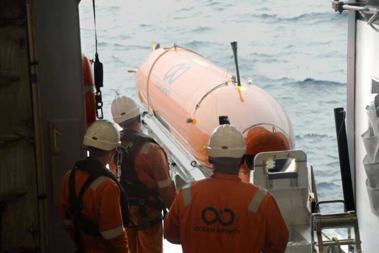 One of the eight autonomous underwater vehicles being used in the latest hunt for missing Malaysia Airlines flight MH370