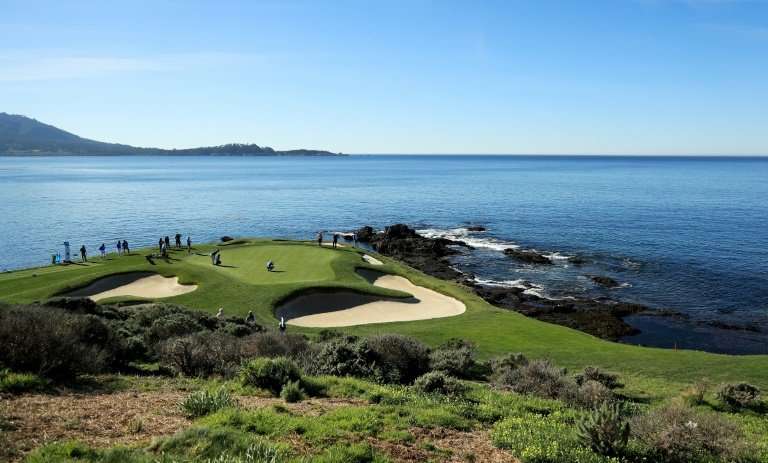 Pebble Beach, of which a view of the seventh green is seen here, was used as the virtual backdrop for the first Virtual US Amate