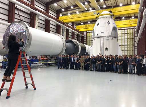 Pence misses launch but treated to new SpaceX crew capsule