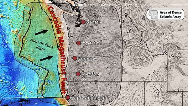 Pieces of mantle found rising under north and south ends of Cascadia fault
