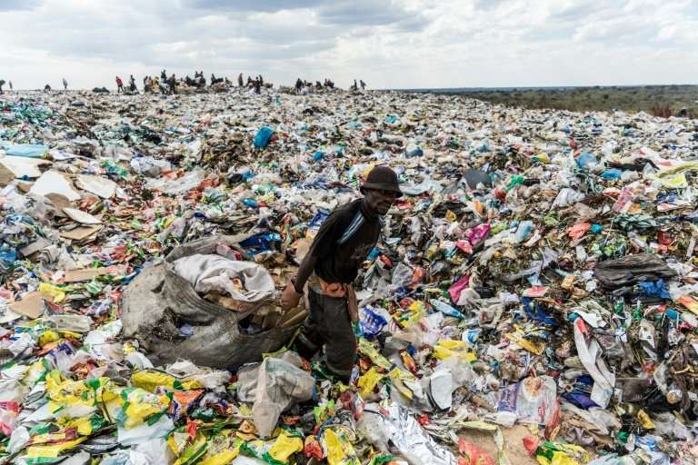 Plastic problem: A landfill in Bulawayo, Zimbabwe, gives an idea of the mess in Africa
