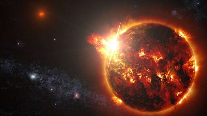 Powerful flare detected on an M-dwarf star