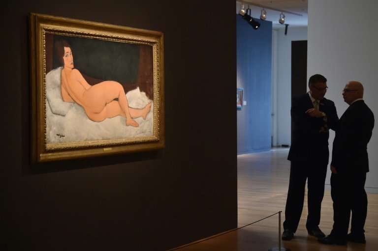 &quot;Nu Couche(sur le cote gauche)&quot; by Amedeo Modigliani is seen during a Sotheby's preview of the May Evening Sale of Imp