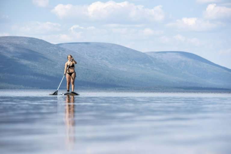 Santra Hostikka enjoyed a paddle on Lake Pallas in Finland's northernmost Lapland province